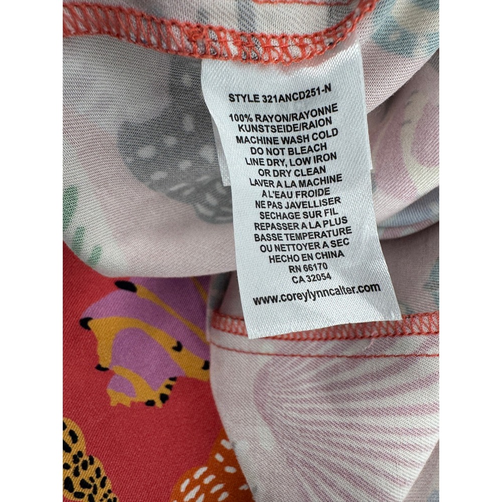 Corey Lynn Calter Seashell Anthropology Print Shift Dress Red Short Sleeve Mini - Picture 6 of 6